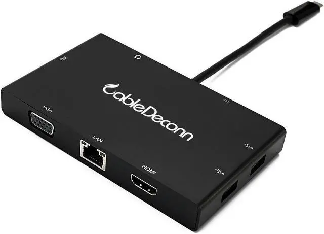 Alt view image 4 of 5 - USB-C to HDMI VGA Gigabit RJ45 USB3.0x2 USB-C PD Audio Out Female SD Adapter