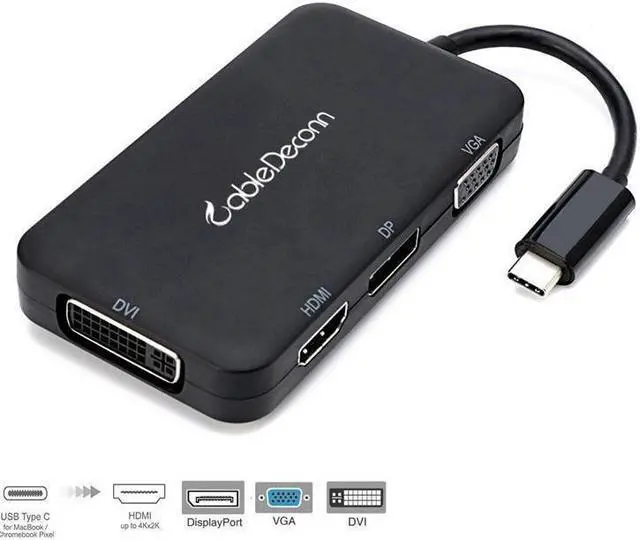 Main image of 4-in-1 USB-C 3.1 Type C To HDMI DP DVI 4K VGA Multiport Cable Adapter Converter