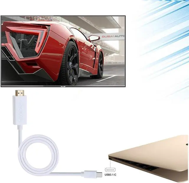 Alt view image 4 of 7 - CableDeconn USB 3.1 Type C to HDMI 4K HDTV Adapter Cable for Laptop 1.8m