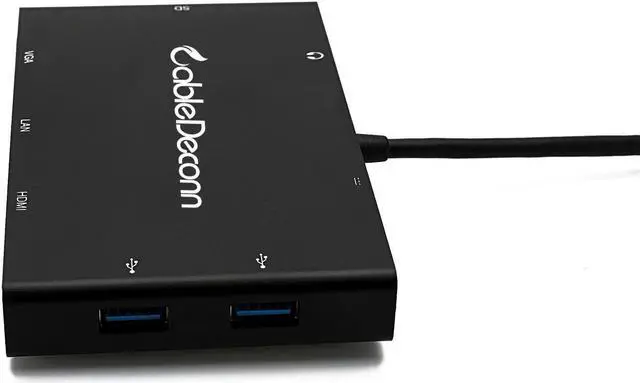 Alt view image 5 of 5 - USB-C to HDMI VGA Gigabit RJ45 USB3.0x2 USB-C PD Audio Out Female SD Adapter