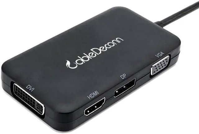 Alt view image 5 of 6 - 4-in-1 USB-C 3.1 Type C To HDMI DP DVI 4K VGA Multiport Cable Adapter Converter
