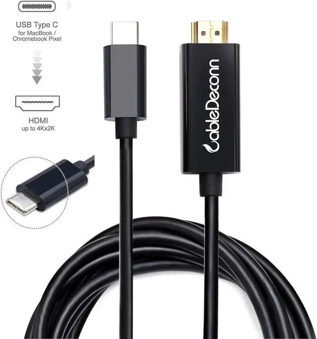 Alt view image 6 of 7 - CableDeconn USB 3.1 Type C to HDMI 4K HDTV Adapter Cable for Laptop 1.8m