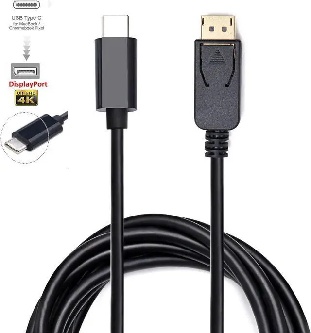 Alt view image 3 of 6 - USB-C Type C USB 3.1 to Displayport 4K 60hz HDTV Adapter Cable for Laptop 1.8m