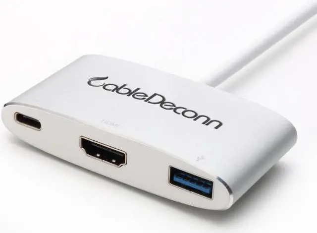 Alt view image 4 of 6 - type c to HDMI/USB3.0/USB-C 3in1 Adapter converter Charger Hub For macbook