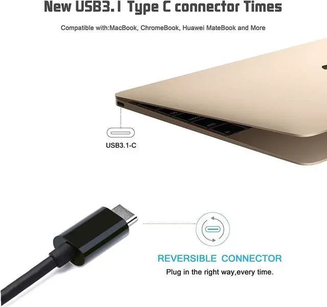 Alt view image 6 of 6 - USB-C Type C USB 3.1 to Displayport 4K 60hz HDTV Adapter Cable for Laptop 1.8m