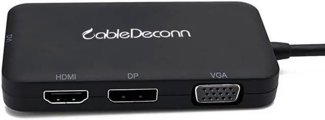 Alt view image 6 of 6 - 4-in-1 USB-C 3.1 Type C To HDMI DP DVI 4K VGA Multiport Cable Adapter Converter