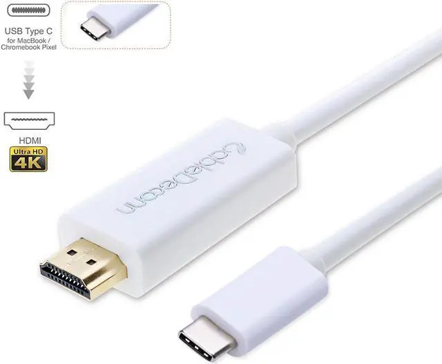 Alt view image 2 of 7 - CableDeconn USB 3.1 Type C to HDMI 4K HDTV Adapter Cable for Laptop 1.8m