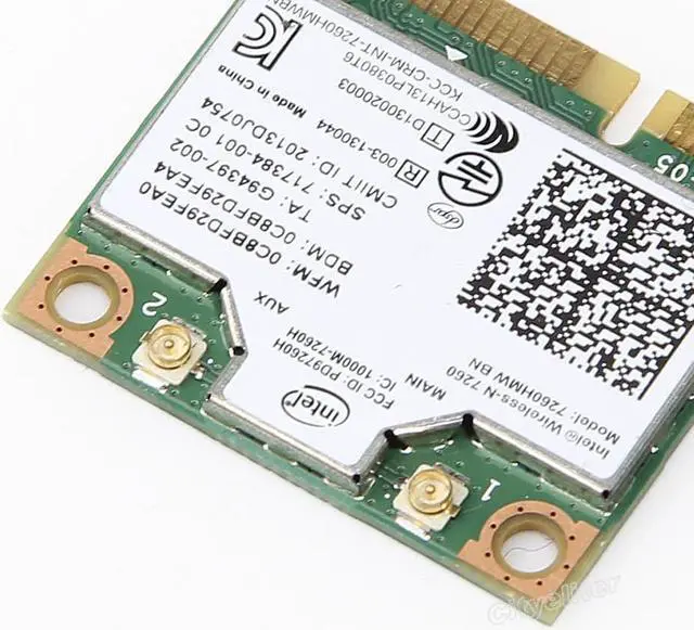 Alt view image 5 of 7 - Intel wireless-N 7260 7260HMW 802.11b/g/n WiFi + Bluetooth 4.0 Mini PCI-E Card