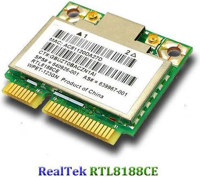 Main image of Realtek RTL8188CE 150Mbp Wireless WiFi PCI-E Card for HP Pavilion SPS 639967-001