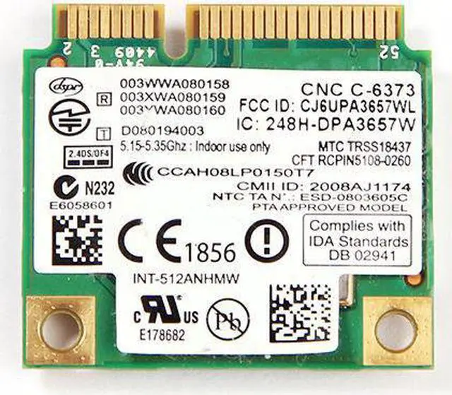 Alt view image 6 of 7 - Intel LINK 5100 PCI E Mini Card 512AN_HMW 300M wireless wifi wlan Adapter