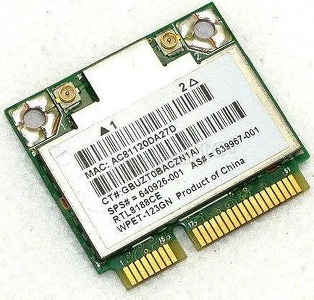 Main image of New HP Pavilion Realtek RTL8188CE Wireless-N 150Mbps WiFi PCI-E Card 640926-001