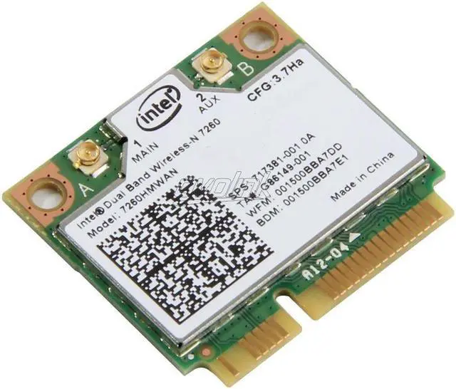 Alt view image 2 of 7 - Intel wireless-N 7260 7260HMW 300Mbps Wifi Wireless BT 4.0 Mini PCI-e Wlan Card