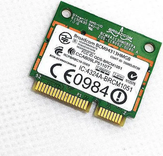 Alt view image 3 of 7 - HP Broadcom BCM94313HMGB Wireless 802.11n wifi Bluetooth 600370-001 PCI-e Card