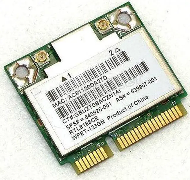 Alt view image 5 of 7 - New HP Pavilion Realtek RTL8188CE Wireless-N 150Mbps WiFi PCI-E Card 640926-001