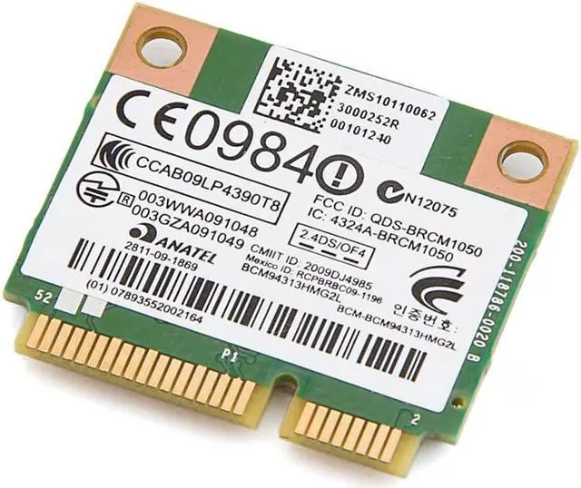 Alt view image 3 of 7 - HP COMPAQ 593836-001 593732-001 BCM94313HMG2LP1 HALF MINI Wireless wifi PCI CARD