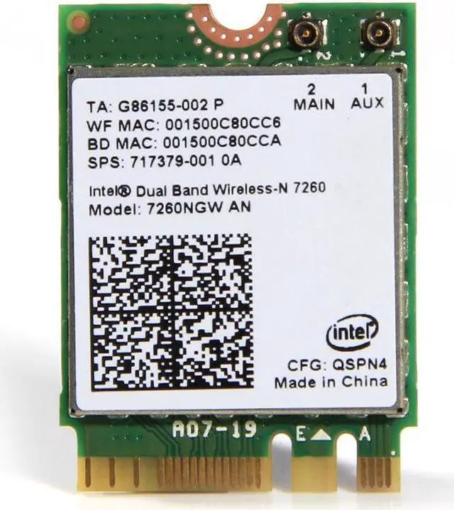Alt view image 3 of 7 - Intel Dual Band 7260NGW Wireless 300Mbps WiFi Bluetooth BT 4.0 NGFF Network Card