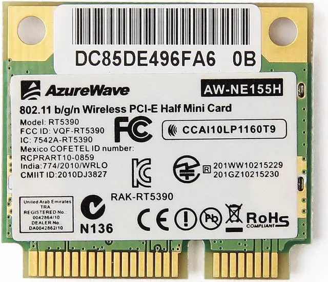 Alt view image 3 of 7 - NEW Ralink RT5390 Wireless 802.11 b/g/n WiFi WLAN Half Mini PCI-e Network Card