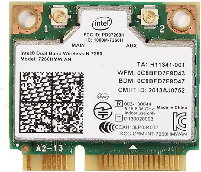 Main image of Intel wireless-N 7260 7260HMW 300Mbps Wifi Wireless BT 4.0 Mini PCI-e Wlan Card