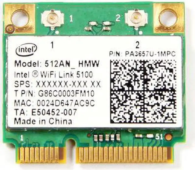 Alt view image 3 of 7 - Intel LINK 5100 PCI E Mini Card 512AN_HMW 300M wireless wifi wlan Adapter
