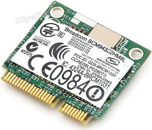 Alt view image 2 of 7 - DELL DW1510 Broadcom 4322 Wireless Wifi 300M Half Mini PCI-E Wlan Network Card