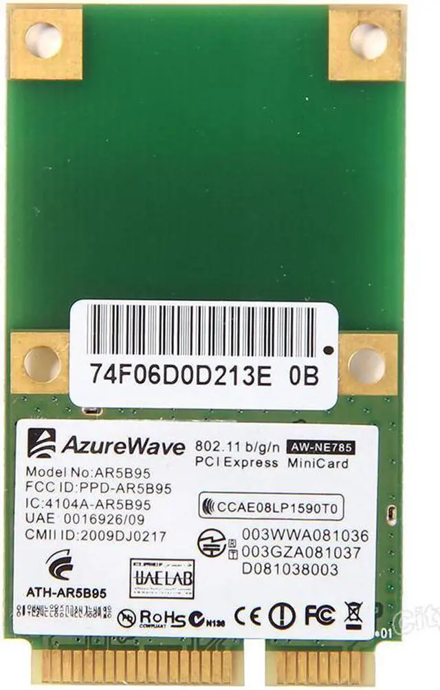 Alt view image 6 of 7 - New Atheros AR9285 AR5B95 Mini Pci-Express 802.11 n Wireless-N Wifi Wlan Card