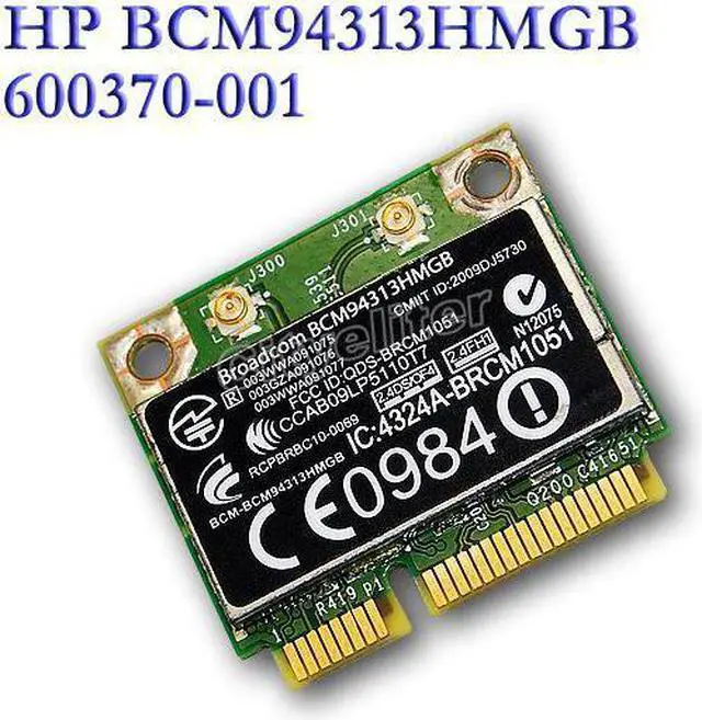 Alt view image 2 of 7 - HP Broadcom BCM94313HMGB Wireless 802.11n wifi Bluetooth 600370-001 PCI-e Card
