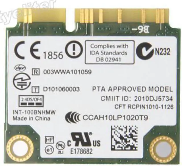 Alt view image 2 of 7 - Intel Wireless-N 100BNHMW 150M Wifi Half Mini PCI-E WLAN Card for ACER ASUS DELL