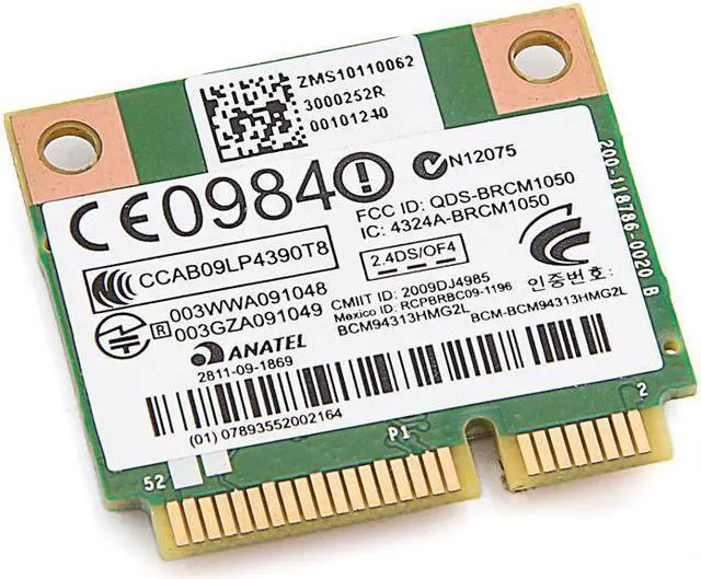 Main image of HP COMPAQ 593836-001 593732-001 BCM94313HMG2LP1 HALF MINI Wireless wifi PCI CARD