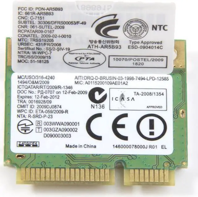 Alt view image 4 of 7 - Atheros AR5B93 300Mbps Wifi Laptop Wireless Wlan Half Mini PCI-E Network Card