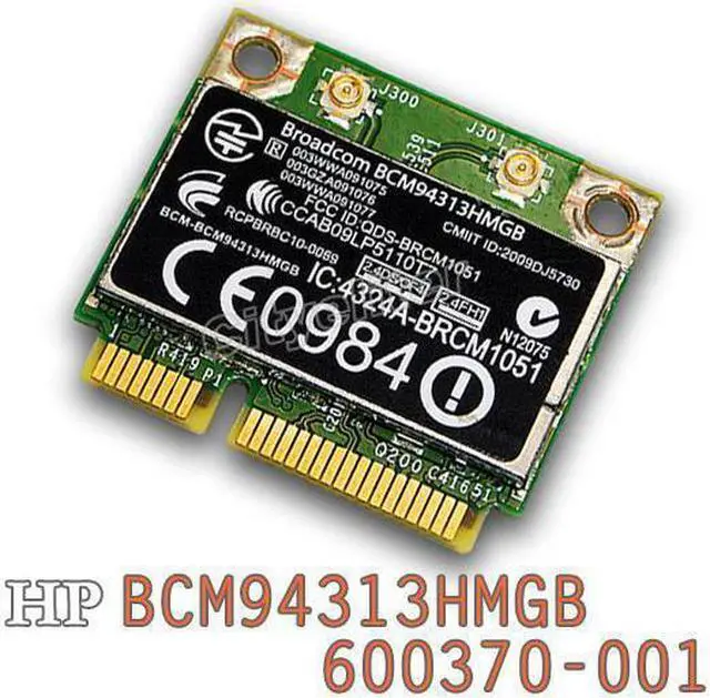 Main image of HP Broadcom BCM94313HMGB Wireless 802.11n wifi Bluetooth 600370-001 PCI-e Card