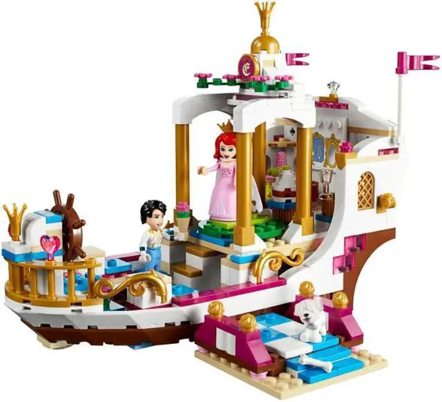 Alt view image 3 of 3 - Princess Mermaid Ariel Undersea Palace Buildable Royal Celebration Boat Building Block-Style C
