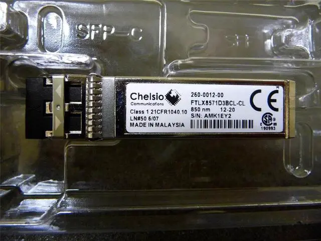 Main image of CHELSIO COMMUNICATIONS SM10G-SR / SHORT REACH SFP+ OPTICS MODULE / 10GBase-SR XFP Module