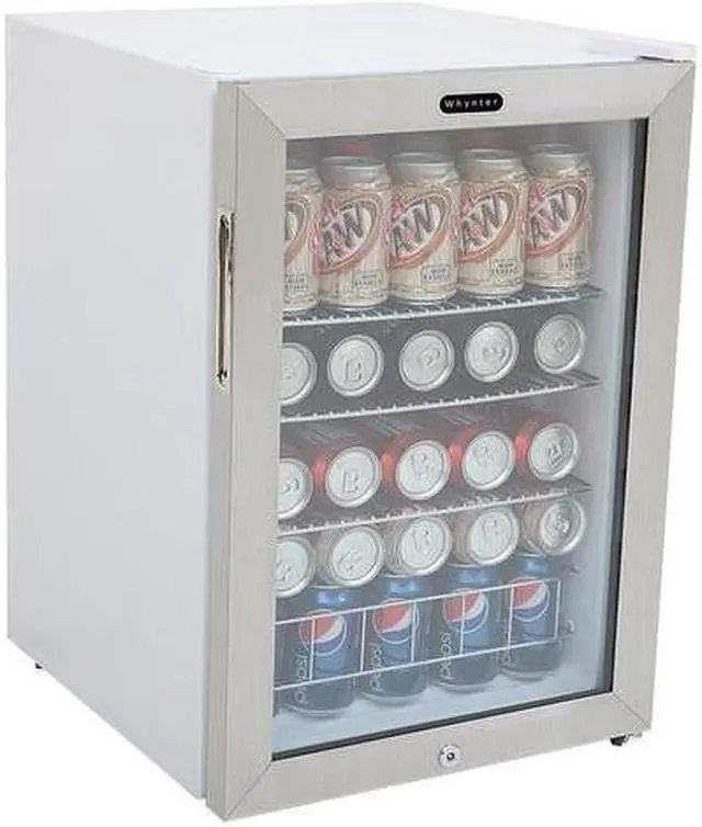 Alt view image 14 of 20 - Whynter BR-091WS Beverage Refrigerator With Lock - Stainless Steel 90 Can Capacity