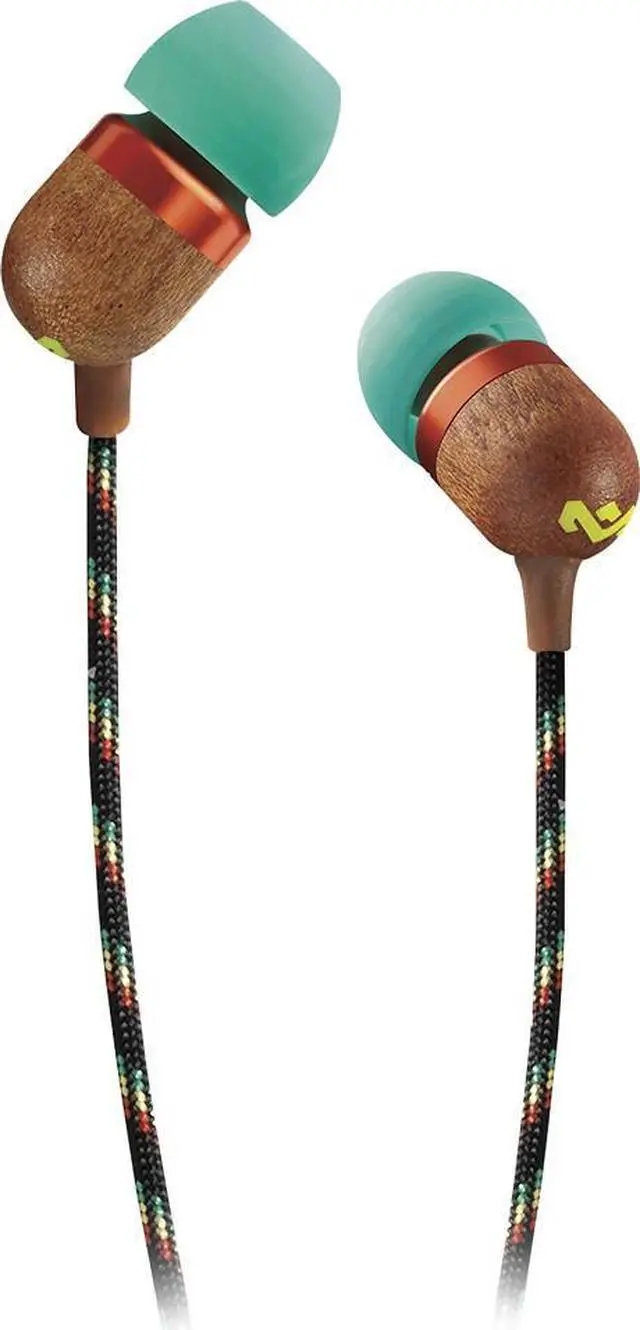 Main image of House Of Marley Smile Jamaica In-Ear Wired Headphones with Mic, Rasta, EM-JE041-RA