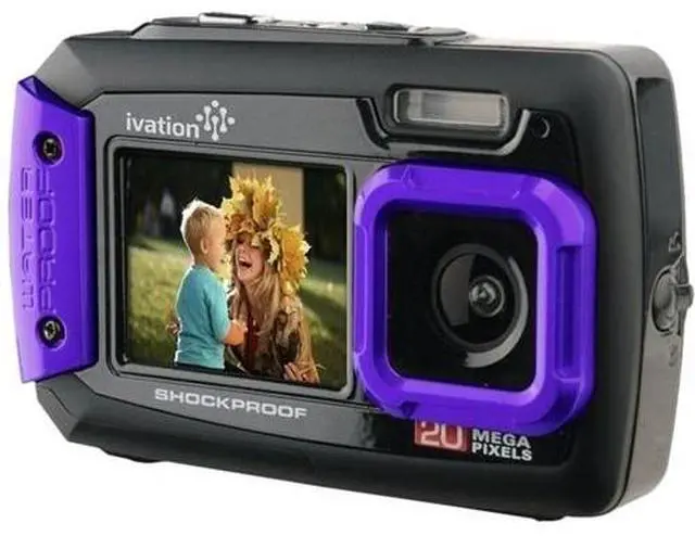 Alt view image 2 of 2 - Ivation 20MP Underwater Shockproof Digital Camera, LCD Display (Purple)