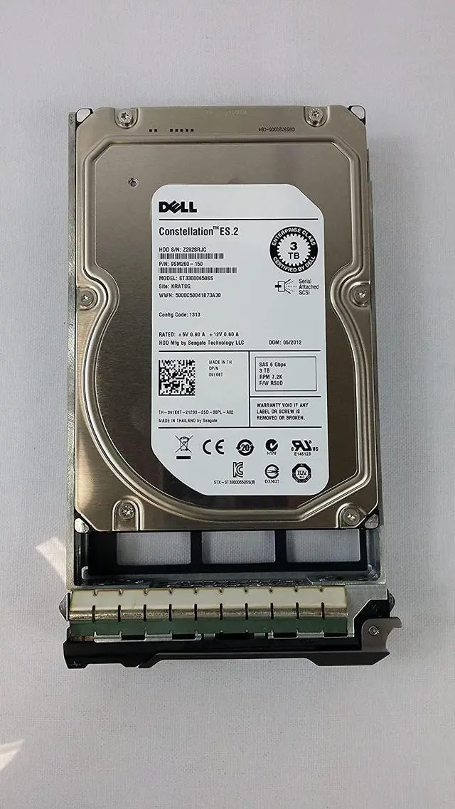 Main image of Dell - 3TB 7.2K RPM 6Gb/s 3.5" SAS HD -Mfg # 91K8T (Comes with drives & tray)