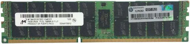 Main image of HP 627812-B21 628974-081 16GB 2RX4 PC3L-10600R G7 G6?Memory