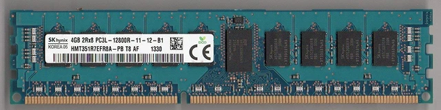 Main image of HYNIX DDR3L 1600MHzCL11 4GB RegECC 2Rx8 1.35V (PC3 12800) Internal Memory HMT351R7EFR8A-PBT8
