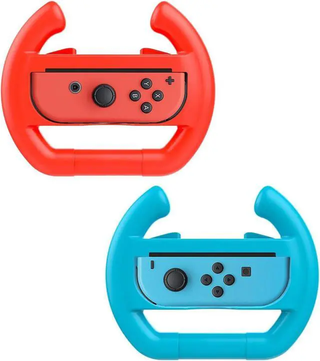 Main image of Althemax® Race Car Controller Remote dock Wheel Accessory Joy-Con Black For Nintendo Switch Mario Car Racing Games Red Blue