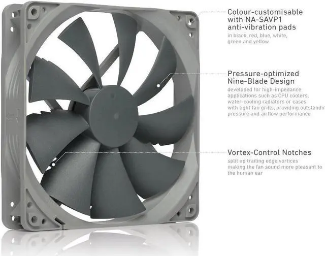 Alt view image 7 of 7 - Noctua SSO Bearing Fan Retail Cooling NF-P14s redux-1200 PWM