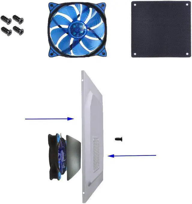 Alt view image 4 of 7 - Nincha 12mm PVC Computer PC Cooler Fan Filter Black Dustproof Case Cover Computer Mesh pack of 5 + Black Hard Steel Dust Filter Blanking Plate PCI Slot Cover 5 Pcs With Screws.