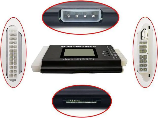 Alt view image 5 of 7 - Computer PC Power Supply Tester, ATX / ITX / IDE / HDD / SATA / BYI Connectors Power Supply Tester, 1.8'' LCD Screen (Al
