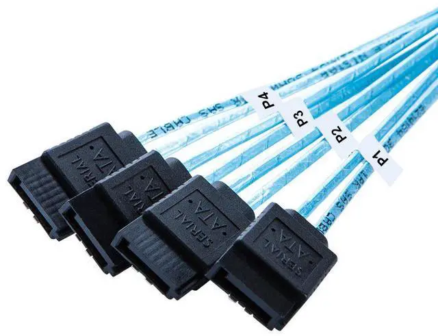 Alt view image 6 of 6 - CableCreation Internal HD Mini SAS Cable, Internal HD Mini SAS (SFF-8643 Host) - 4X SATA (Target) Cable,SFF-8643 to 4X SATA Cable,1.6ft, SFF-8643 for Controller, 4 Sata Connect to Hard Drive