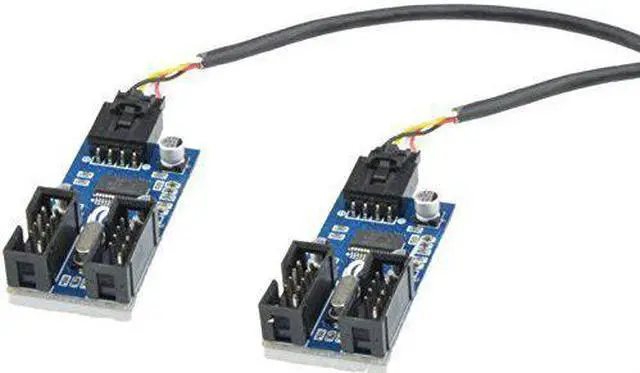 Alt view image 3 of 7 - 9pin USB Header Male 1 to 4 Female Extension Cable Card Motherboard 9-Pin USB HUB USB 2.0 9 pin Connector Adapter Port Multilier