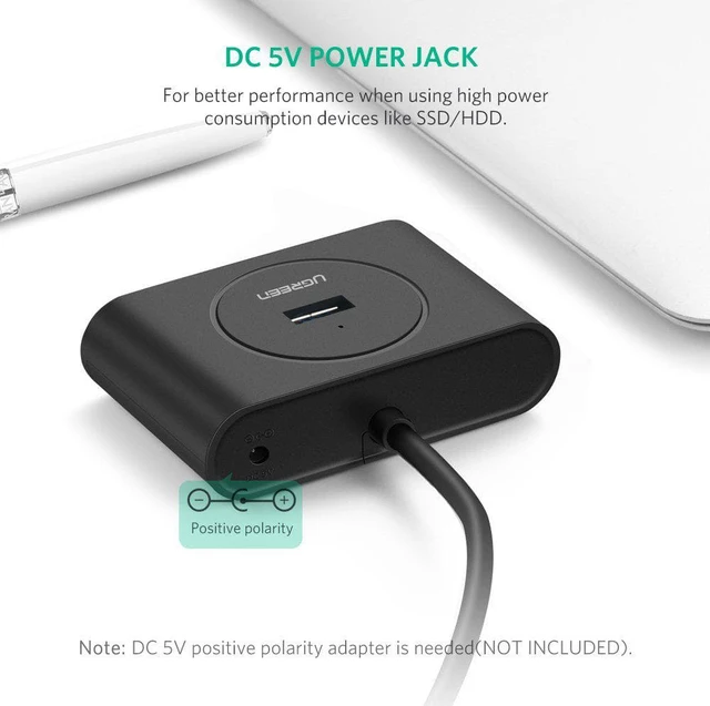 Alt view image 6 of 7 - UGREEN USB 3.0 Hub 4 Port USB 3 Data Hub Portable Super Speed for MacBook Air, Mac Mini, iMac Pro, Microsoft Surface, Ultrabooks with 3 FT Extension Cable USB Hub (Black)