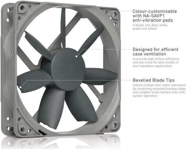 Alt view image 7 of 7 - Noctua SSO Bearing Fan Retail Cooling NF-S12B redux-1200 PWM