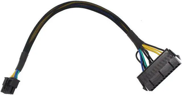 Main image of 24 Pin to 10 Pin ATX PSU Main Power Supply Adapter Braided Sleeved Cable for IBM/Lenovo PCs Motherboard and Servers 12-inch (30cm)