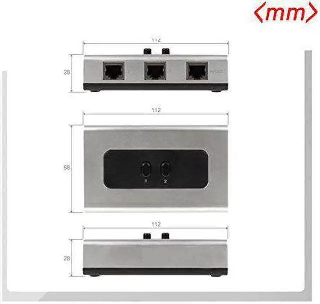 Alt view image 3 of 3 - 2Port RJ45 Gigabit Ethernet RJ45 Network Switch Splitter Selector Box 100M/1000M