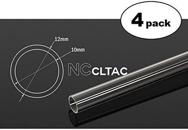 Alt view image 2 of 4 - Bitspower None Chamfer Crystal Link Tube, 12mm OD, 500mm, Clear, 4-pack