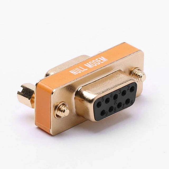 Alt view image 3 of 3 - DB9 Null Modem Adapter Female to Female Slimline Data Transfer Serial Port Adapter Gold Plated 2 Pack